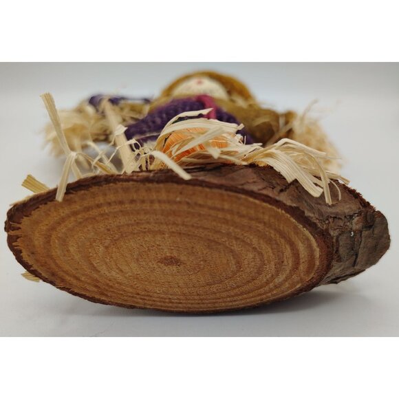 Scarecrow Figure Handmade Fall 7.5 In Wood Base Halloween Pumpkin Harvest Decor - Picture 12 of 15